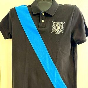Aeropostale Mens Black Blue Polo Shirt Size L